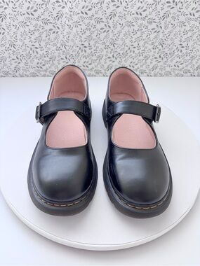 Black Platform Mary Jane Shoes Womens 7.5-8 EU 38 Chunky Lug Sole Buckle Strap